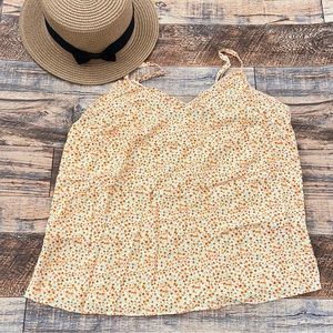 𝅺Old Navy boho bohemian Floral cami top Floral Adjustable Strap yellow SMALL